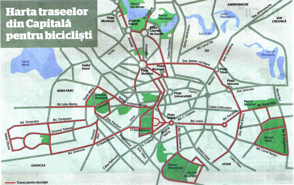 trasee biciclisti bucuresti